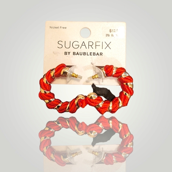 Jewelry - 3 for $15 Sugarfix - Red and Goldtone Twist Earrings